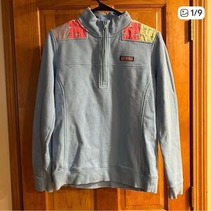 Vineyard vines patchwork shoulder shep pullover size small .
